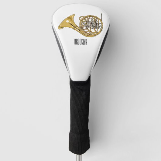 Illustration des französischen Horns von Cartoon Golf Headcover (Vorderseite)