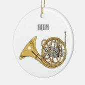 Illustration des französischen Horns von Cartoon Keramik Ornament (Links)