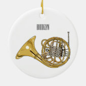 Illustration des französischen Horns von Cartoon Keramik Ornament (Hinten)