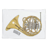 Illustration des französischen Horns von Cartoon Kissenbezug (Rückseite)