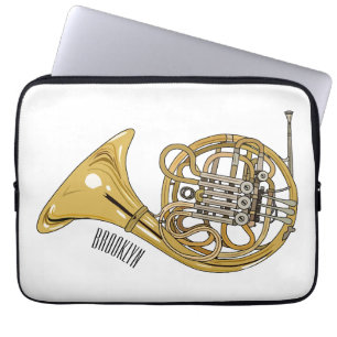 Illustration des französischen Horns von Cartoon Laptopschutzhülle