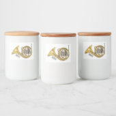 Illustration des französischen Horns von Cartoon Lebensmitteletikett (Flaschen)