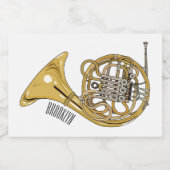 Illustration des französischen Horns von Cartoon Lebensmitteletikett (Einzelnes Label)