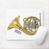 Illustration des französischen Horns von Cartoon Mousepad (Mit Mouse)