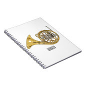 Illustration des französischen Horns von Cartoon Notizblock (Rechte Seite)