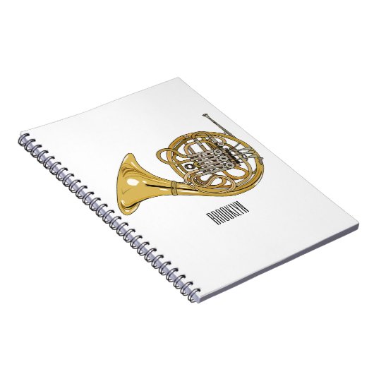 Illustration des französischen Horns von Cartoon Notizblock (Rechte Seite)