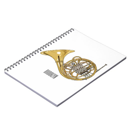 Illustration des französischen Horns von Cartoon Notizblock (Linke Seite)