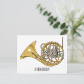 Illustration des französischen Horns von Cartoon Postkarte (Stehend Vorderseite)