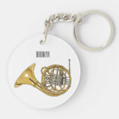 Illustration des französischen Horns von Cartoon Schlüsselanhänger (Rückseite)