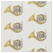 Illustration des französischen Horns von Cartoon Stoff (Nahaufnahme)