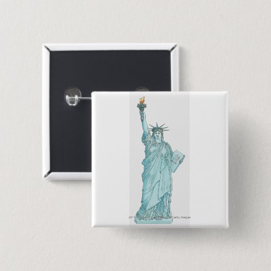 Illustration des Freiheitsstatuen Button (Vorne & Hinten)