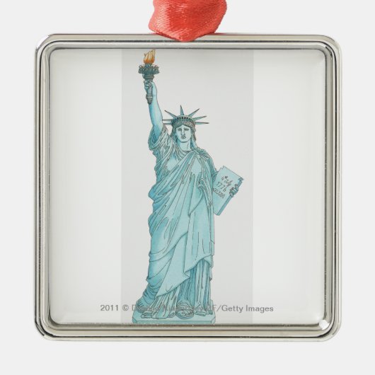 Illustration des Freiheitsstatuen Silbernes Ornament (Vorne)