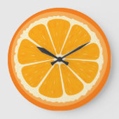 Illustration des frischen Orangensafts von Zitrone Große Wanduhr (Vorderseite)
