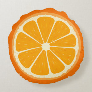 Illustration des frischen Orangensafts von Zitrone Rundes Kissen