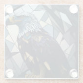 Illustration des gehärteten Glass Bald Glasuntersetzer (Rückseite)