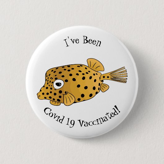 Illustration des Gelben Boxfischs-Cartoon Button (Vorderseite)