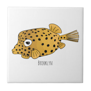 Illustration des Gelben Boxfischs-Cartoon Fliese
