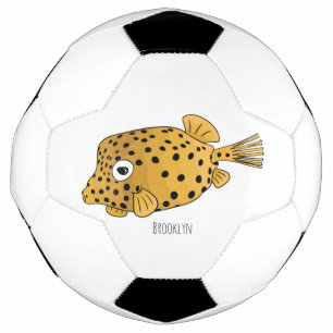 Illustration des Gelben Boxfischs-Cartoon Fußball