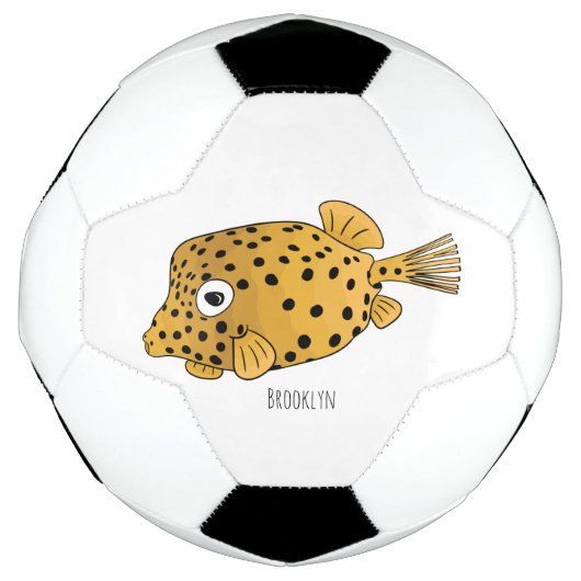 Illustration des Gelben Boxfischs-Cartoon Fußball (Vorderseite)