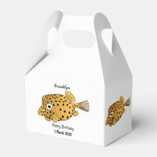 Illustration des Gelben Boxfischs-Cartoon Geschenkschachtel
