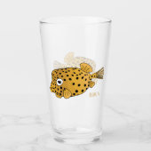Illustration des Gelben Boxfischs-Cartoon Glas (Vorderseite)