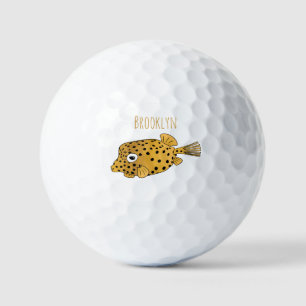 Illustration des Gelben Boxfischs-Cartoon Golfball