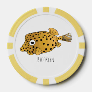 Illustration des Gelben Boxfischs-Cartoon Pokerchips