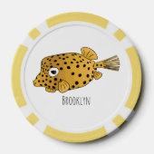 Illustration des Gelben Boxfischs-Cartoon Pokerchips (Rückseite)