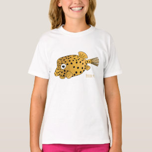 Illustration des Gelben Boxfischs-Cartoon T-Shirt