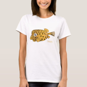 Illustration des Gelben Boxfischs-Cartoon T-Shirt