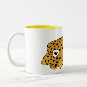 Illustration des Gelben Boxfischs-Cartoon Zweifarbige Tasse