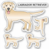 Illustration des Gelben Labradors Retriever Cartoo Aufkleber (Vorderseite)