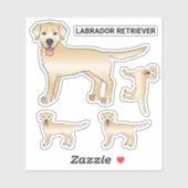 Illustration des Gelben Labradors Retriever Cartoo Aufkleber (Blatt)