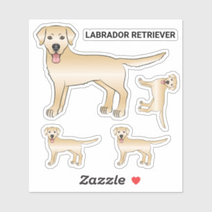 Illustration des Gelben Labradors Retriever Cartoo Aufkleber