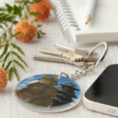 Illustration des gepanzerten Katzenkriegers Schlüsselanhänger (Vorderseite rechts)