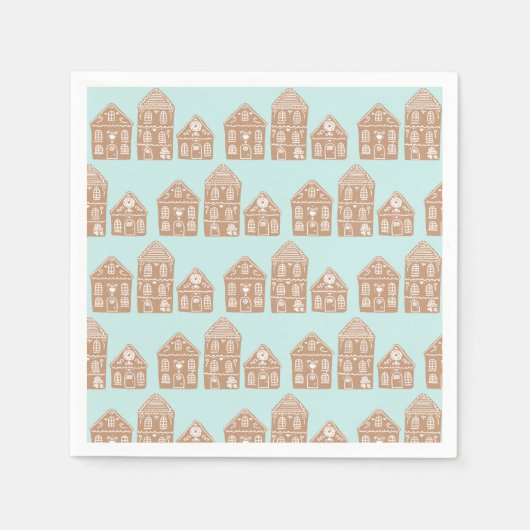 Illustration des Gingerbread House Village Serviette (Vorderseite)