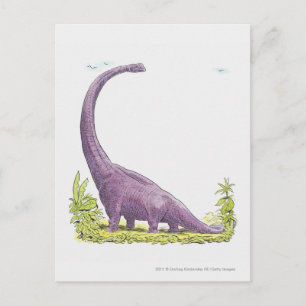 Illustration des Giraffatitan-Dinosauriers Postkarte