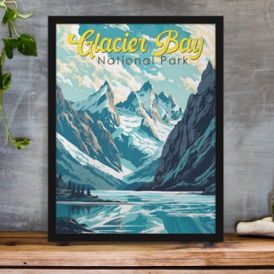 Illustration des Glacier Bay Nationalparks im Retr Poster