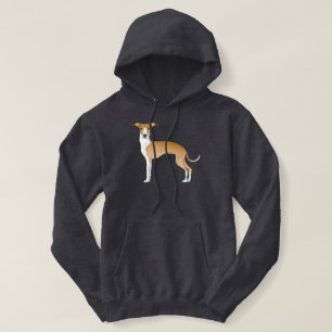 Illustration des Grauhundes von Vater und Weiß Hoodie