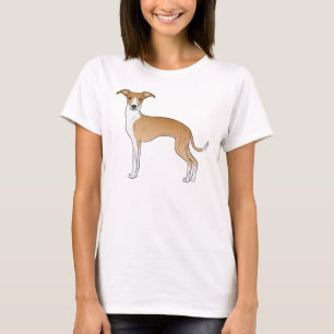 Illustration des Grauhundes von Vater und Weiß T-Shirt