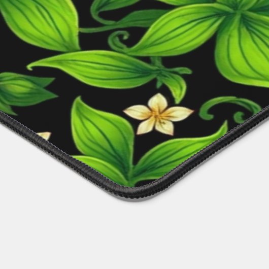 Illustration des grünen Blumenmusters Schreibtischunterlage (Ecke)