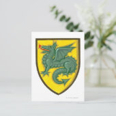 Illustration des grünen Drachens, der rot bleibt Postkarte (Stehend Vorderseite)