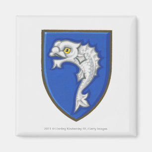 Illustration des heraldischen Fischsymbols auf Magnet