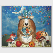 Illustration des Herbst-Wald-Friends-Bärenwaldes Geschenkpapier (Flach)