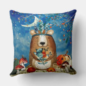 Illustration des Herbst-Wald-Friends-Bärenwaldes Kissen (Rückseite)