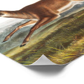 Illustration des Hirns (Cervus leucurus) Poster (Ecke)