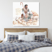 Illustration des Hirten, der sein verlorenes Schaf Leinwanddruck (Insitu (Schlafzimmer))