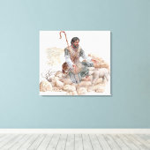 Illustration des Hirten, der sein verlorenes Schaf Leinwanddruck (Insitu (Holzboden))