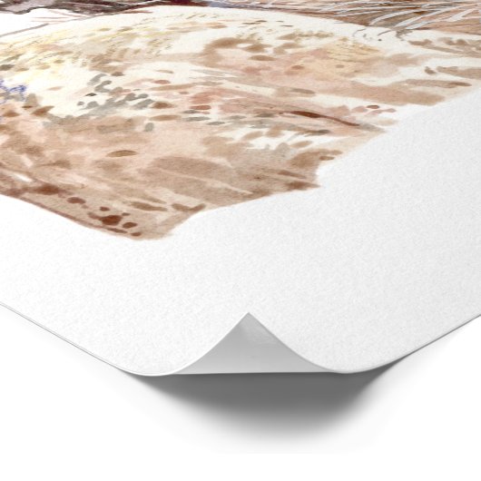 Illustration des Hirten, der sein verlorenes Schaf Poster (Ecke)