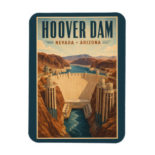 Illustration des Hoover-Staudamm-Kraftwerks Reise Magnet